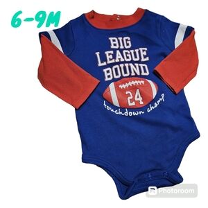 Kidgets Infant 6/9M Long Sleeve Bodysuit Football Big League Touchdown Champ